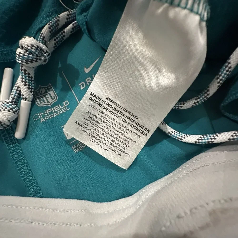 Nike Miami Dolphins Shorts Mens 2XL Aqua Teal Dri-FIT On-Field Performance
